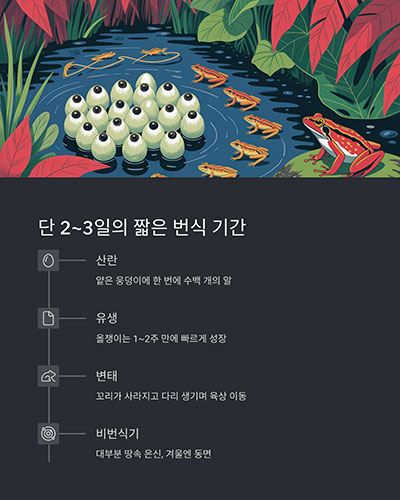 장마철 단 2~3일 사이에 이루어지는 번식