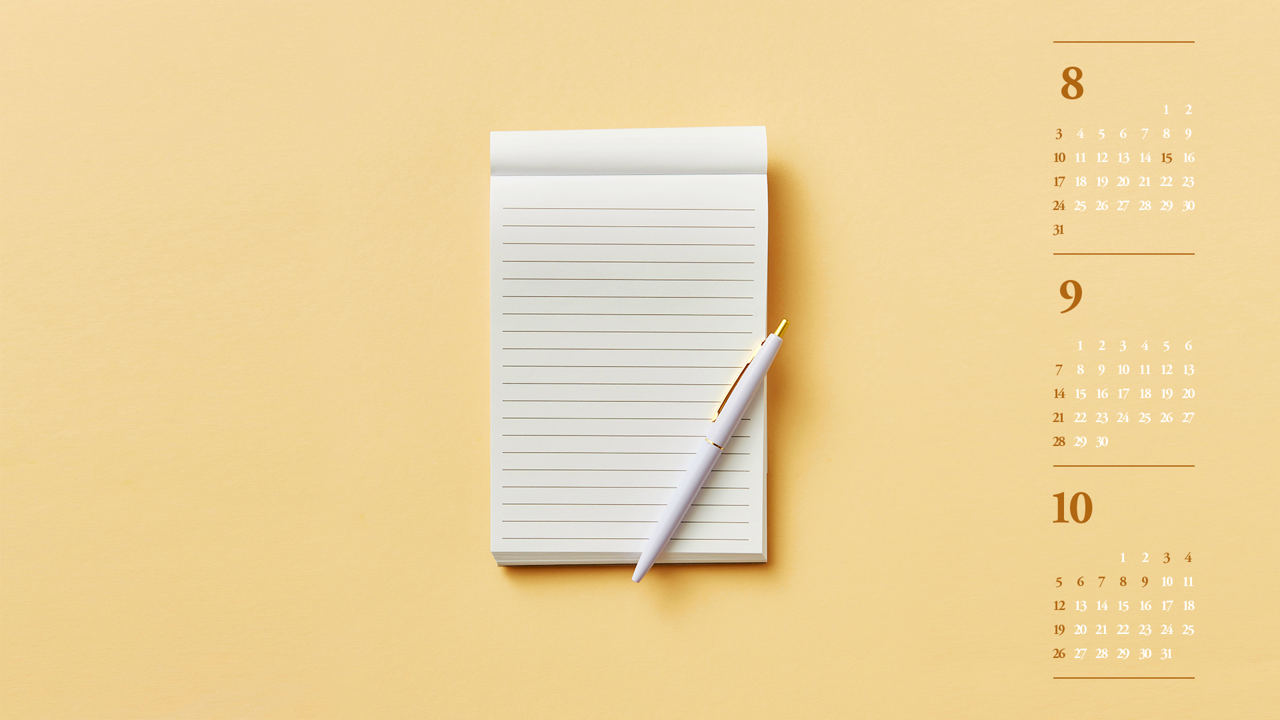 01 펜과 줄노트 B - 2025년9월 노트북배경화면