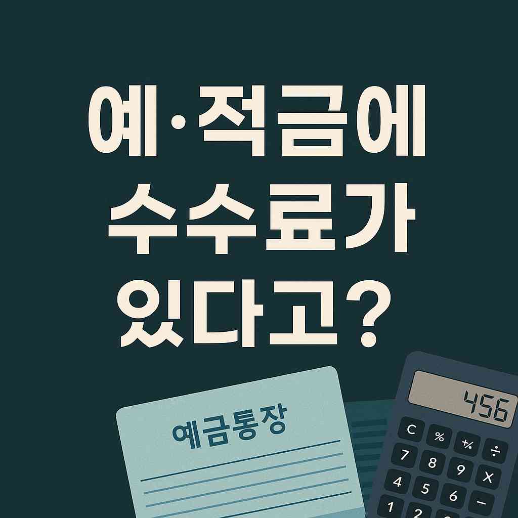 예적금에 수수료가 있다고?