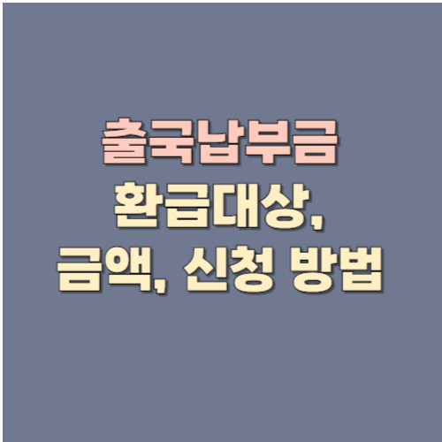 출국납부금 환급대상, 금액, 신청 방법