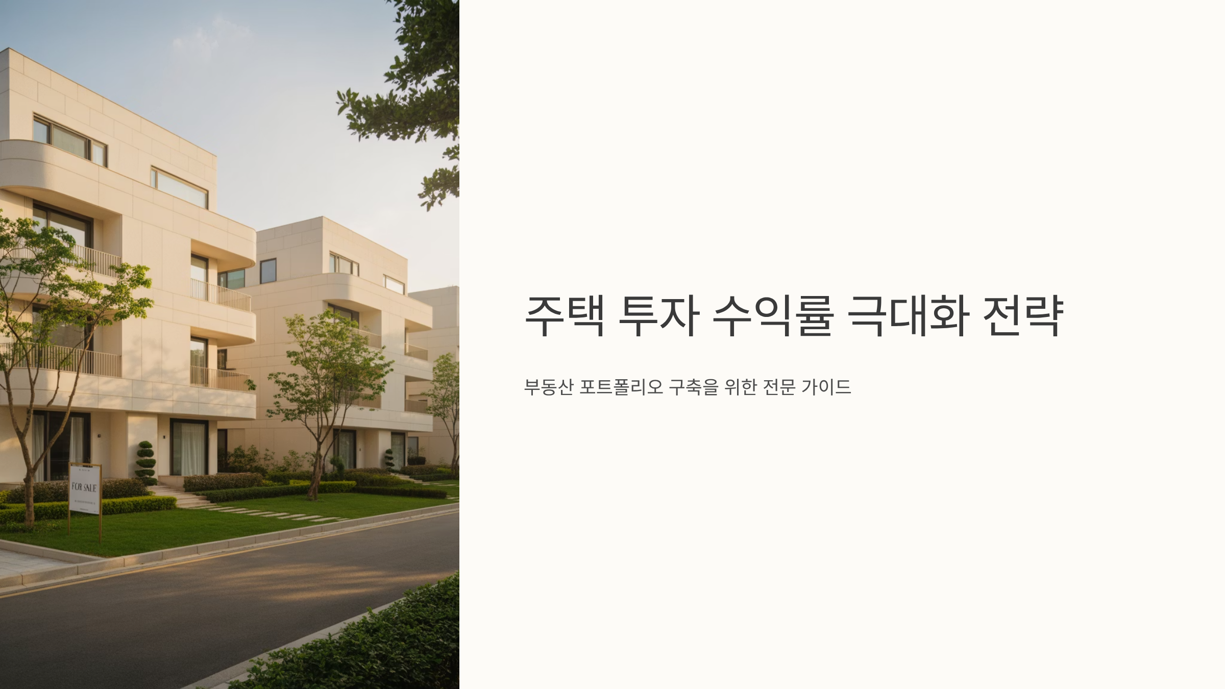 단독주택 vs 공동주택 투자 수익률 완벽 분석