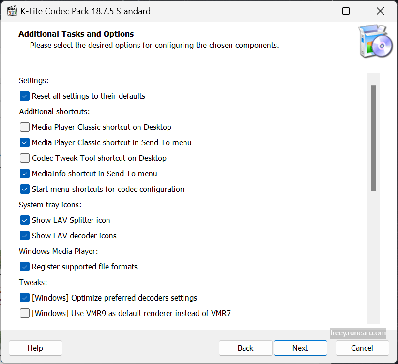 케이-라이트 코덱(K-Lite Codecs) 설치 화면
