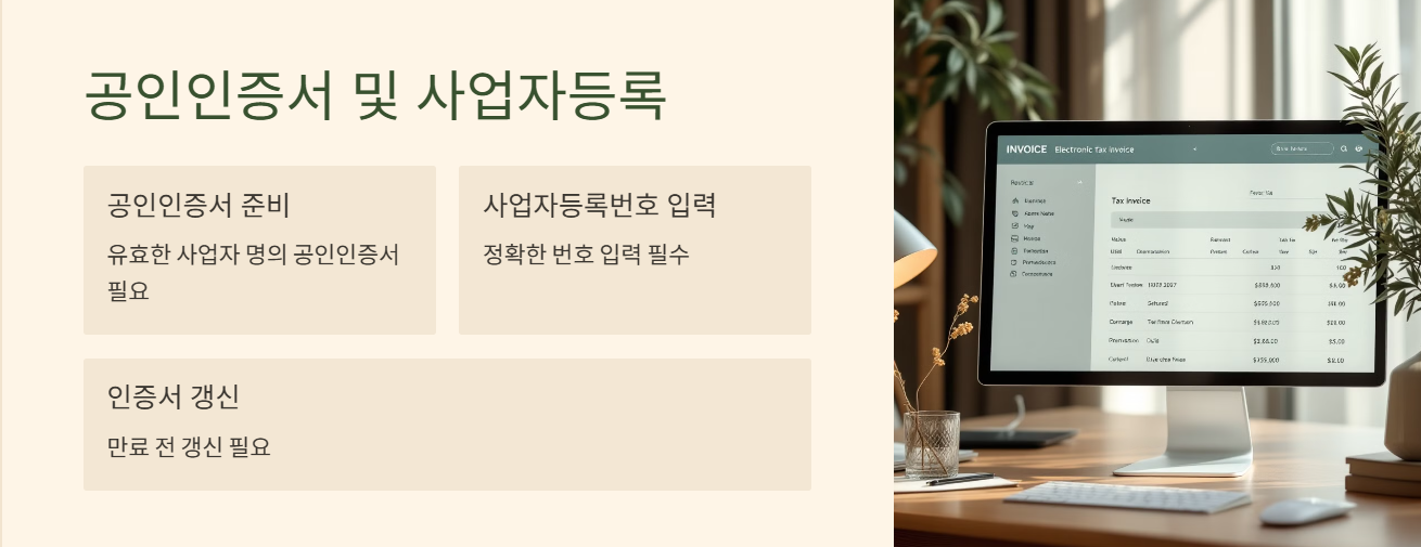공인인증서, 사업자등록번호 입력 요령