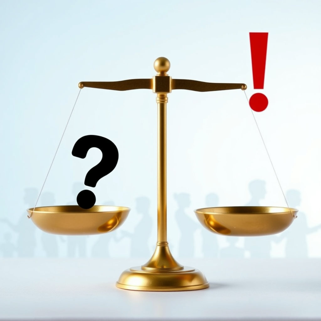 찬반 의견을 나타내는 두 개의 저울이나, 물음표와 느낌표가 공존하는 이미지를 통해 청년수당에 대한 사회적 논의가 활발함을 보여줍니다. 이는 블로그 포스팅이 균형 잡힌 시각을 제공함을 암시합니다.