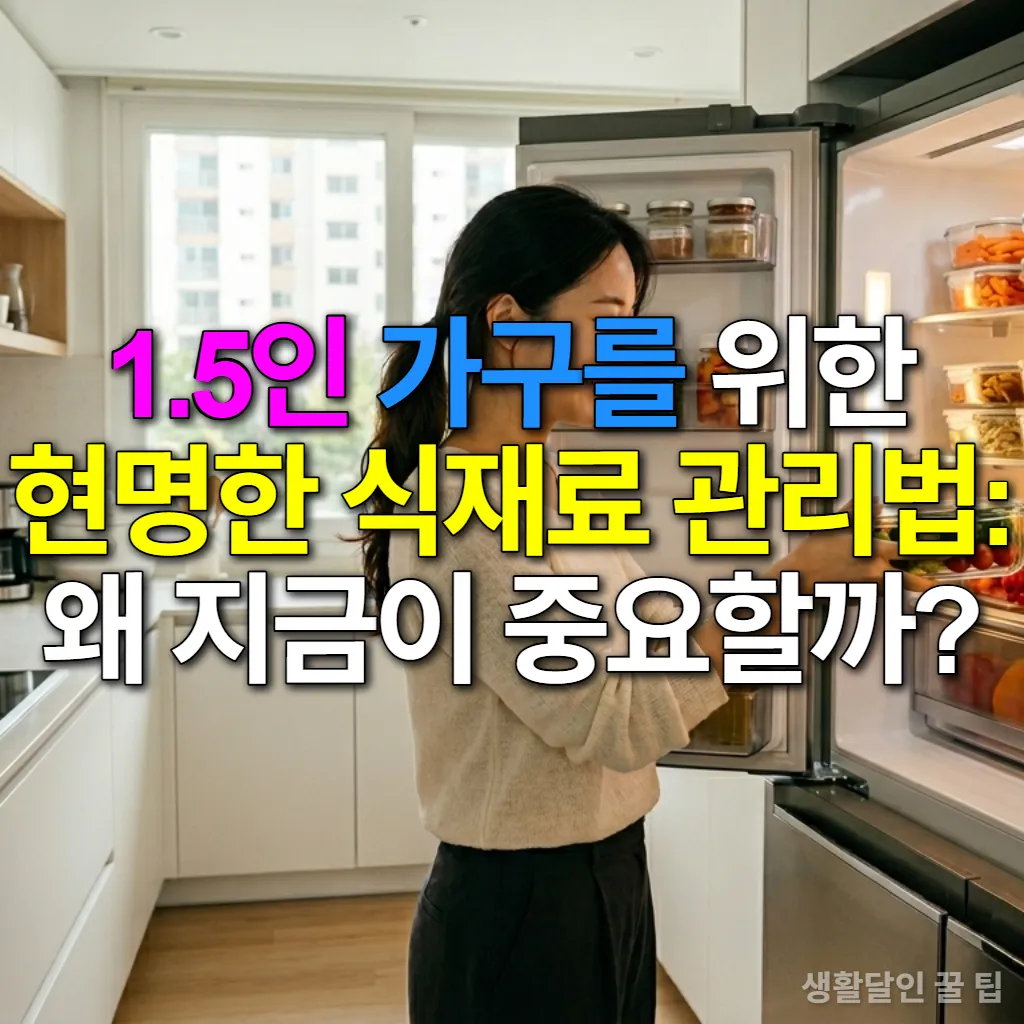 2026년 1.5인 가구를 위한 스마트 식재료 관리법을 실천하는 모습