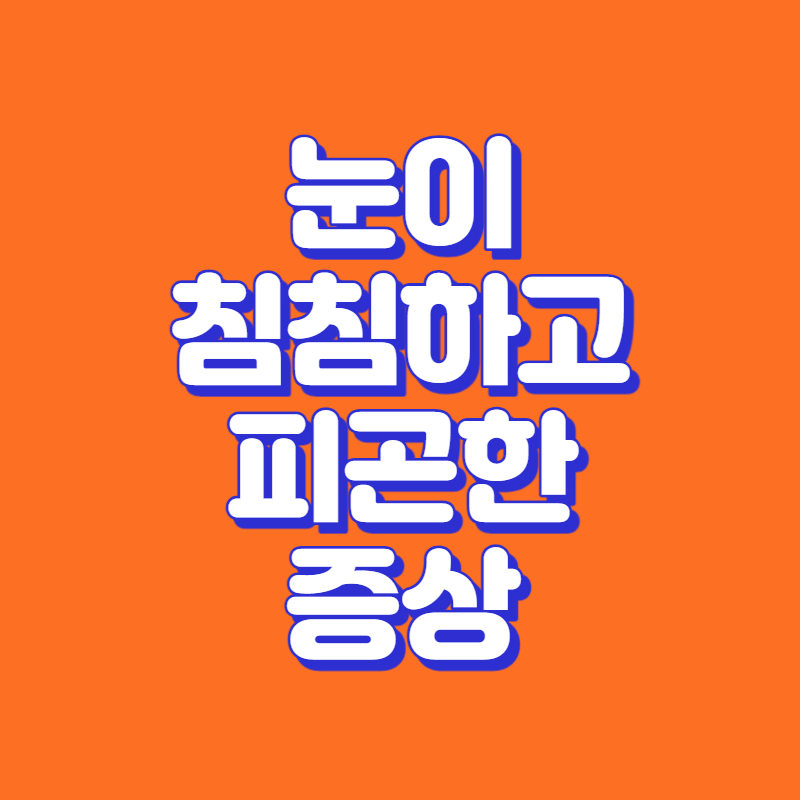 눈이 침침하고 피곤한 증상