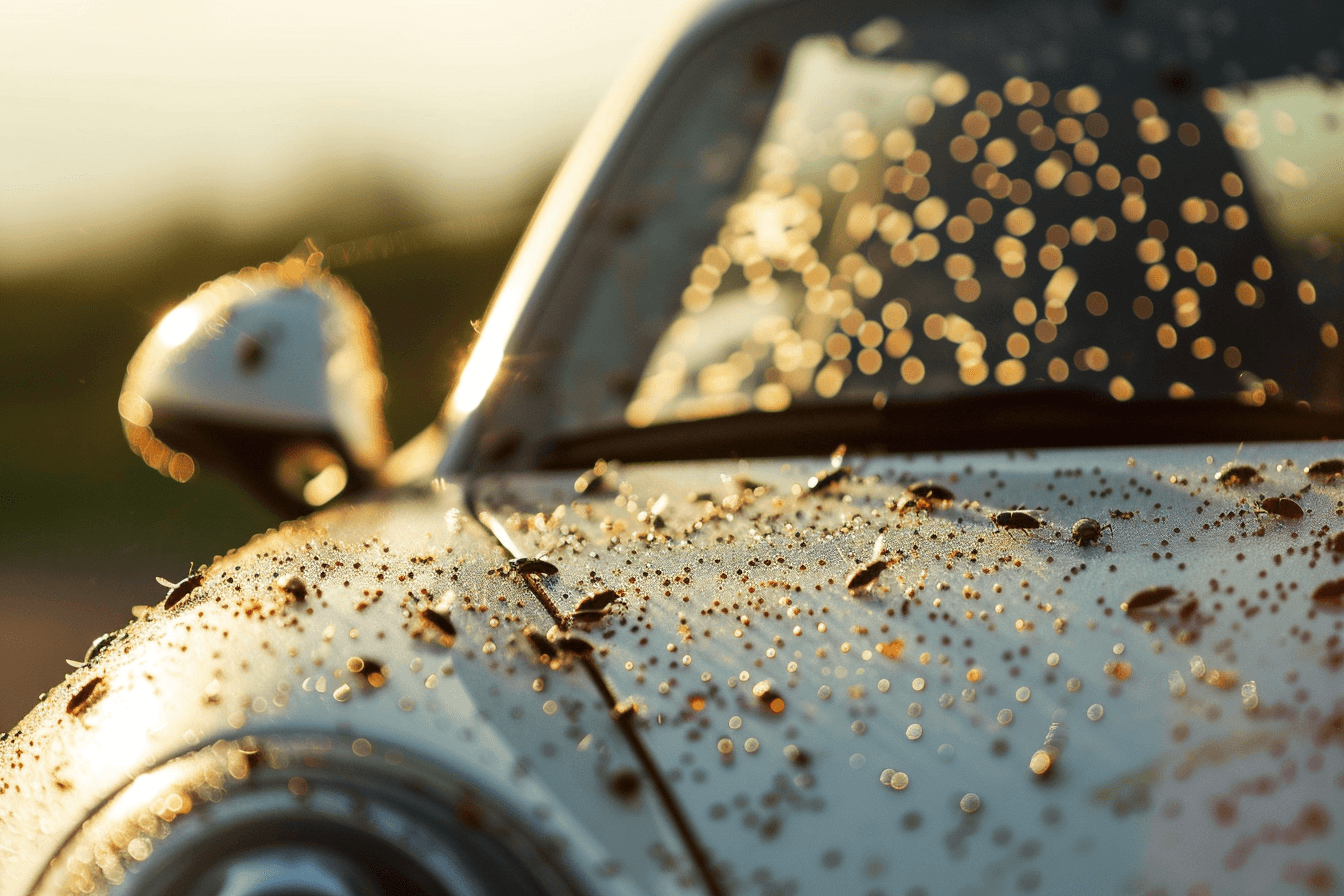자동차에-붙어있는-수십마리의-러브버그