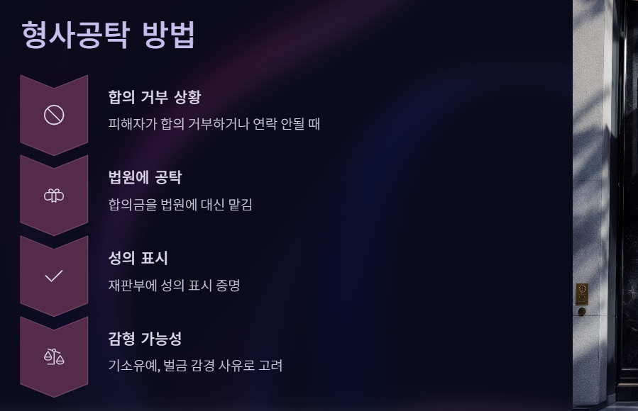 형사합의가 어려운 경우, 공탁도 방법입니다