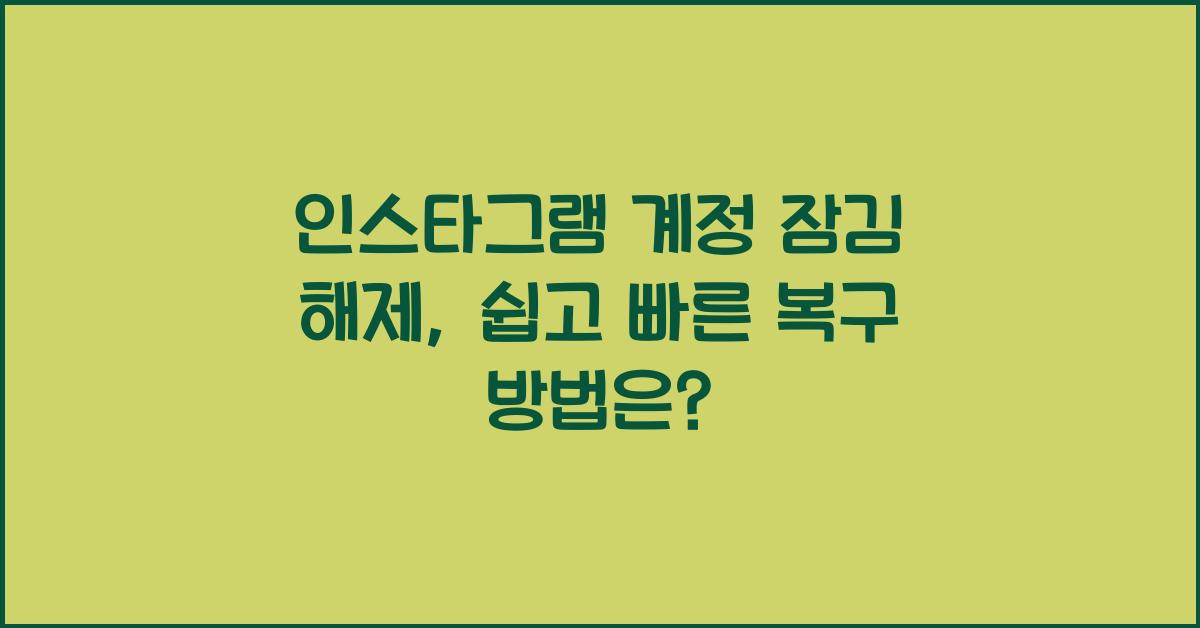 인스타그램 계정 잠김 해제