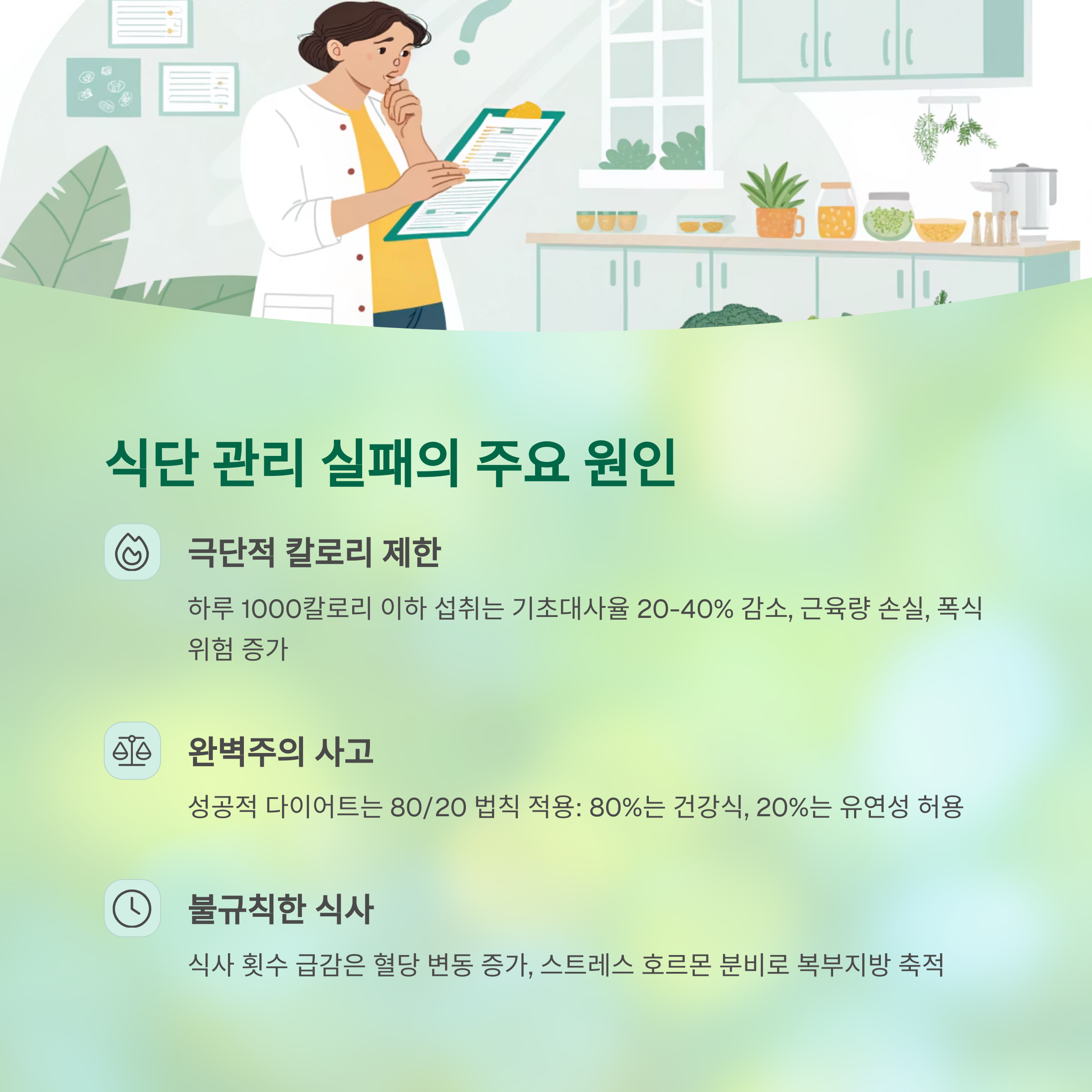 식단 관리 실패의 주요 원인들