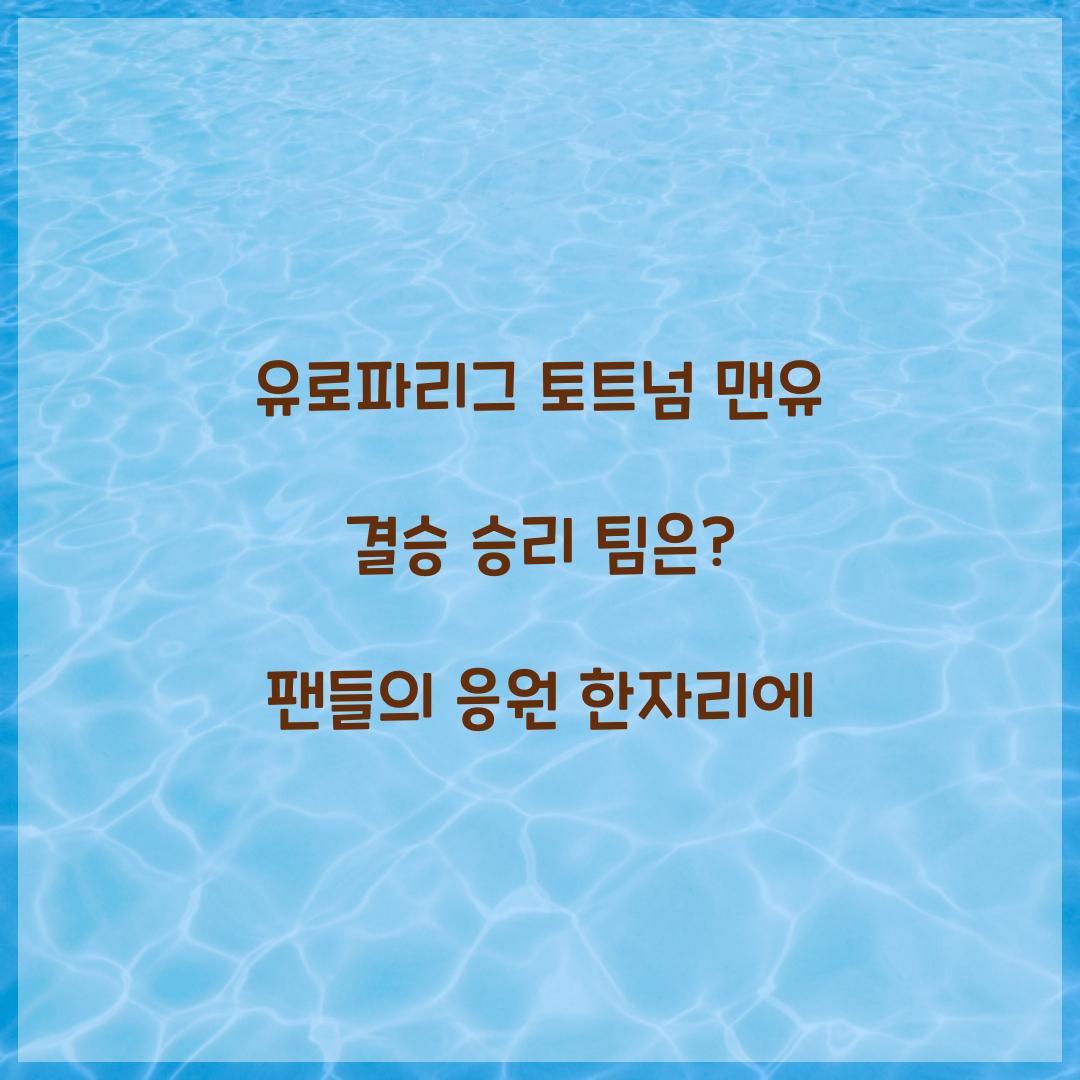 유로파리그 토트넘 맨유 결승