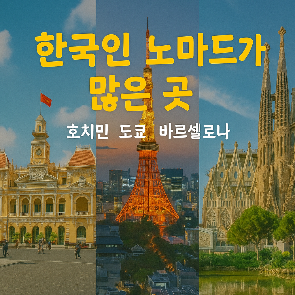 한국인 노마드가 많은 곳 (호치민, 도쿄, 바르셀로나)