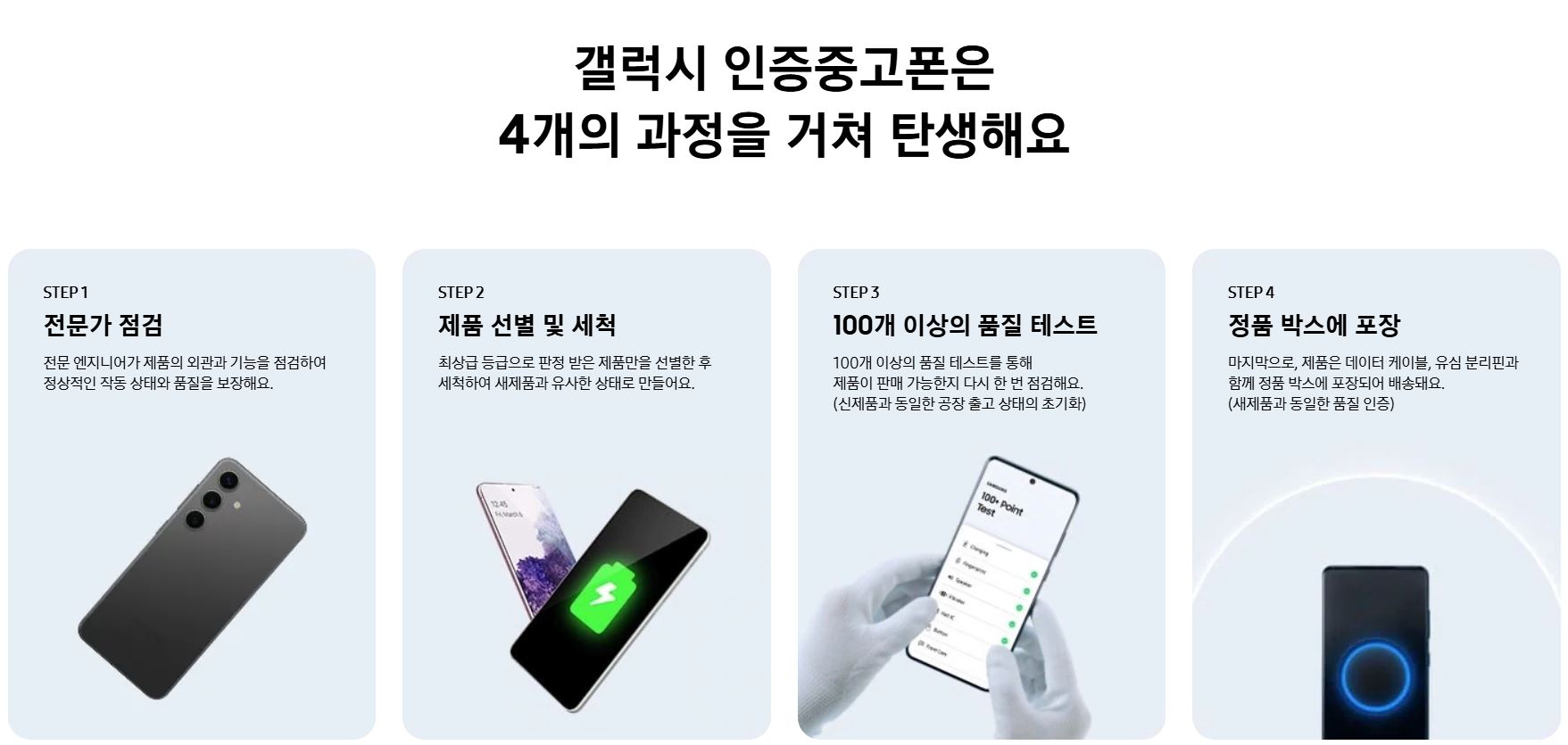 갤럭시 인증중고폰 서비스 소개 사진