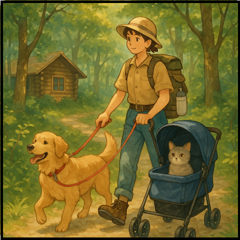 "반려동물과 함께하는 여름휴가" 홍보 포스터