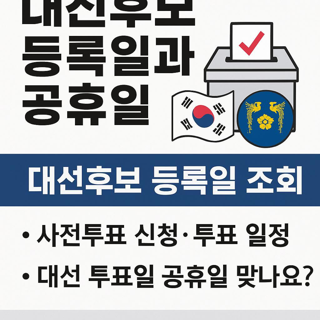 대선후보 등록일과 공휴일 글귀
