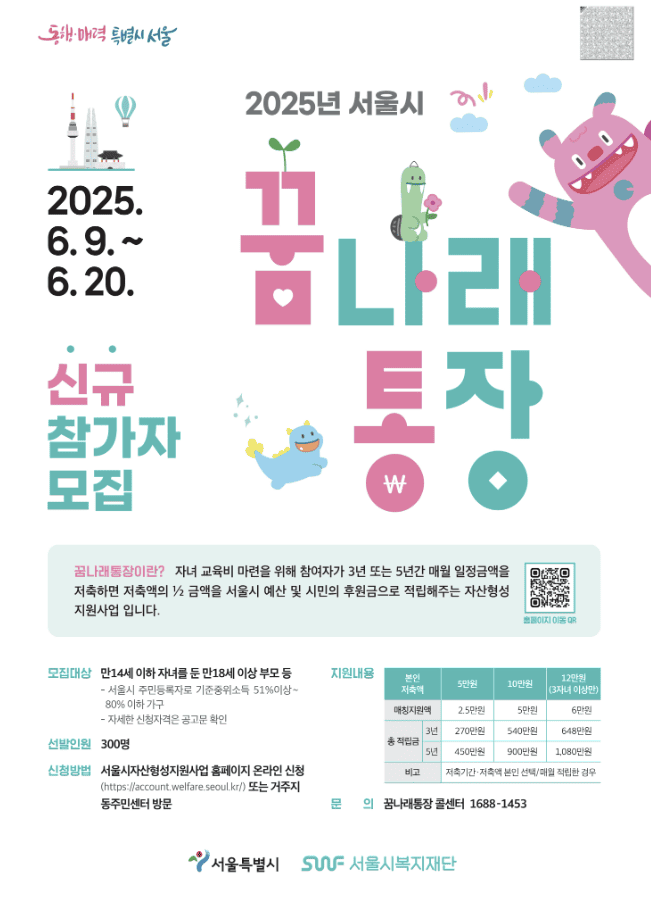 2025 서울시 꿈나래 통장 신청