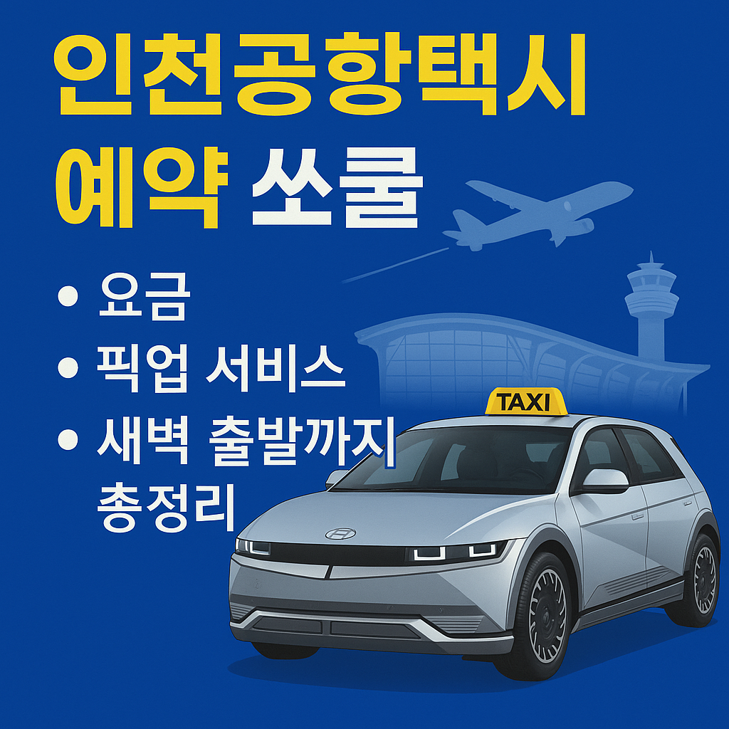 인천공항택시 예약 쏘쿨: 요금, 픽업 서비스, 새벽 출발까지 총정리 인포그래픽