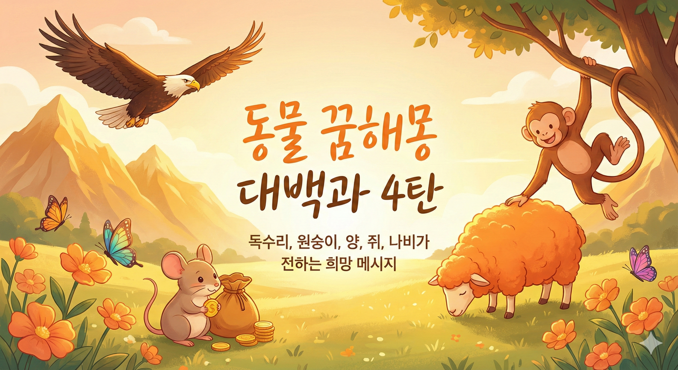 동물 꿈해몽 대백과 4탄_독수리, 원숭이, 양, 쥐, 나비가 전하는 메시지