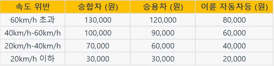 속도위반 범칙금