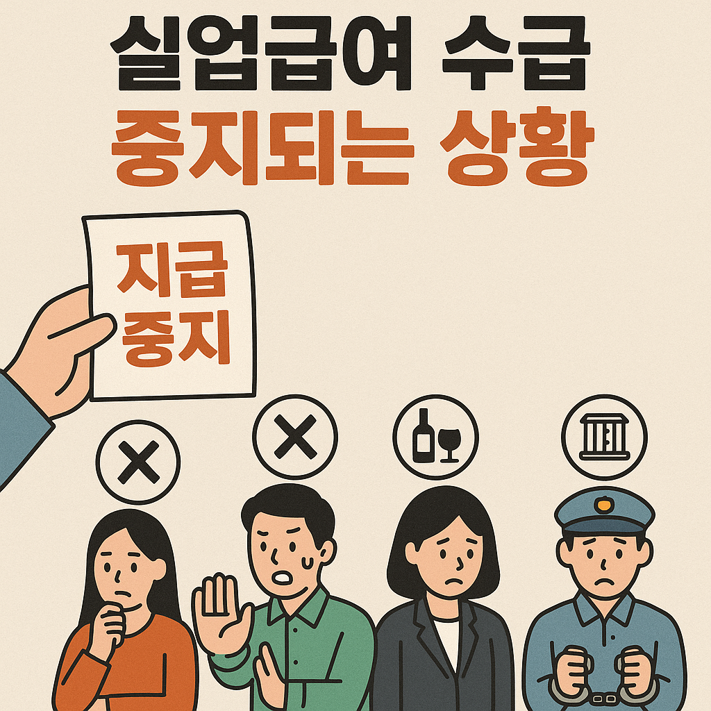 실업급여 수급 중지되는 상황 완벽 정리