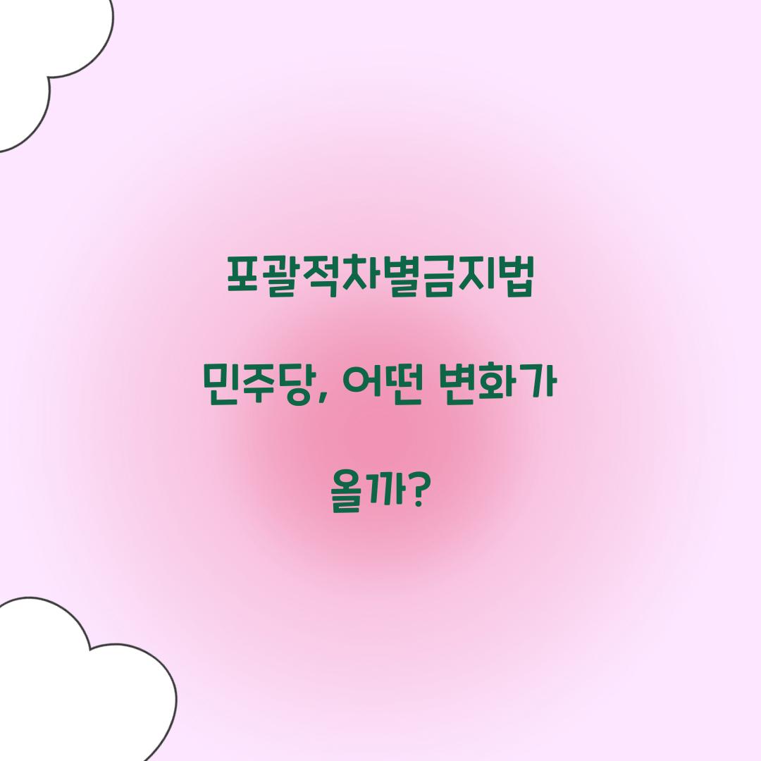 포괄적차별금지법 민주당