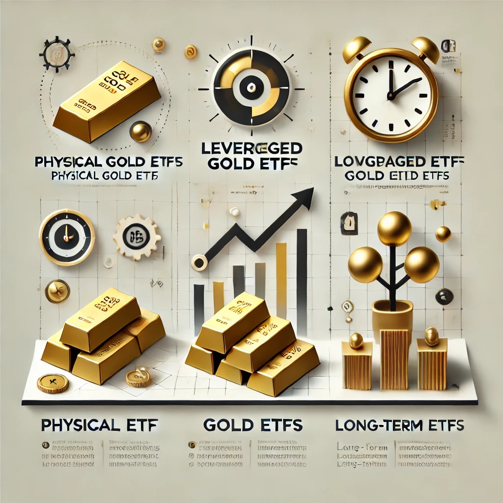 금 ETF 비교 분석 (현물형, 레버리지, 장기투자)