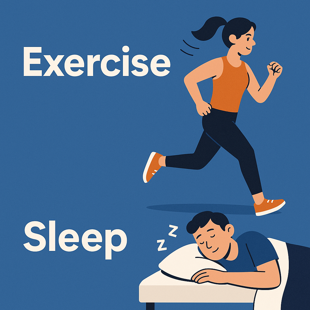운동과 수면의 상관관계 관련 사진