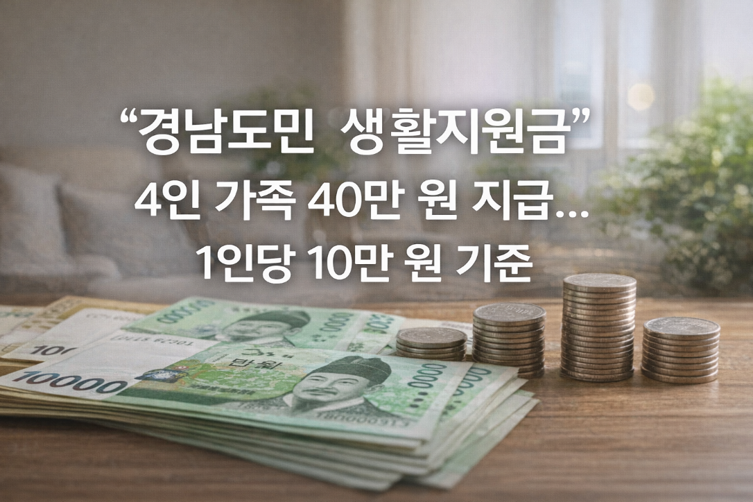 경남도민 생활지원금 4인 40만원, 신청 자격 되나요?