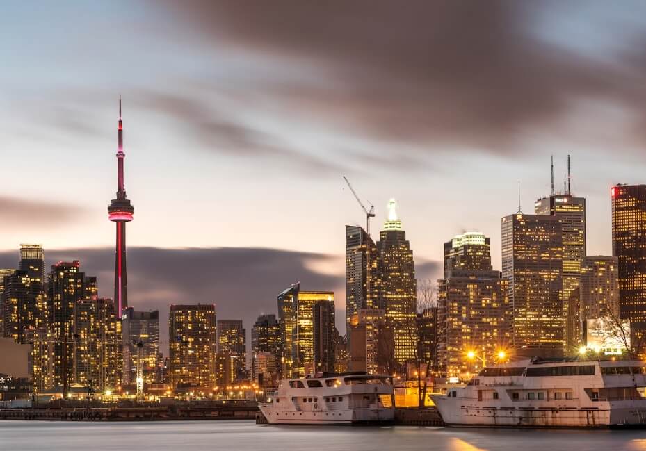 토론토의 다운타운 야경