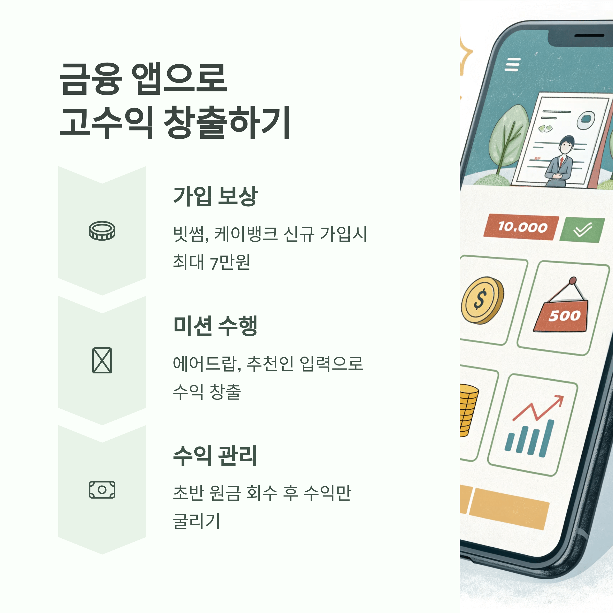 금융 앱으로 수익내기 글과 이미지