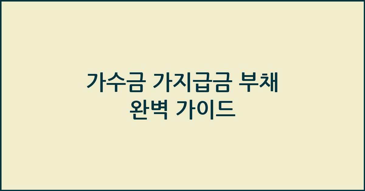 가수금 가지급금 부채