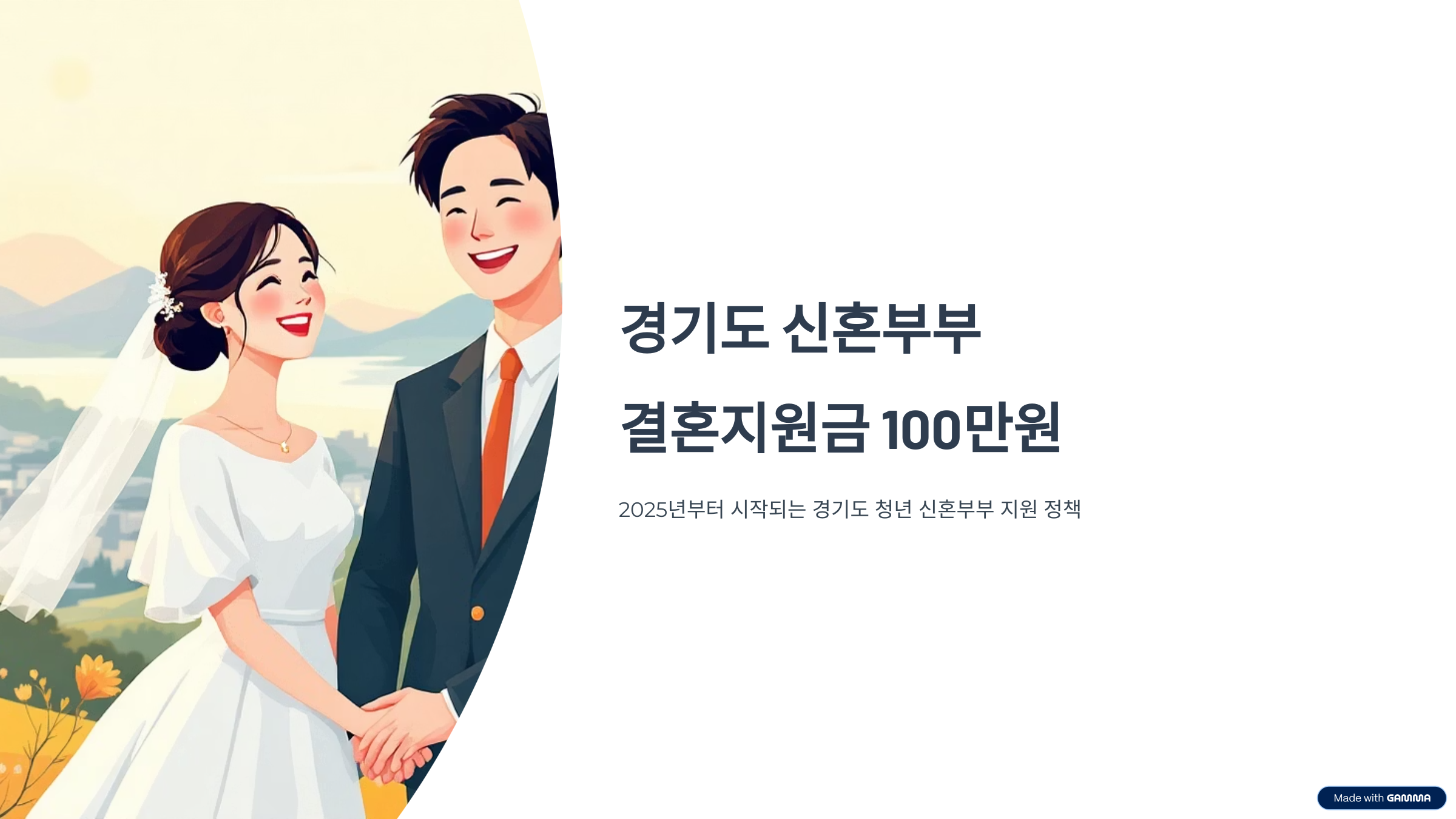 경기도 신혼부부 결혼지원금 100만