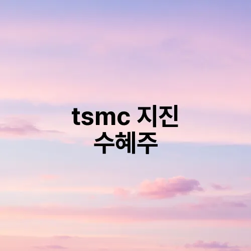 tsmc 지진 수혜주