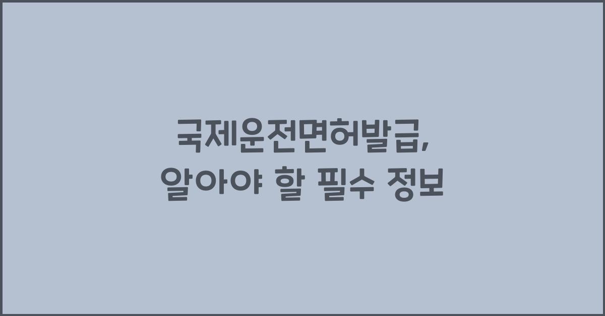 국제운전면허발급