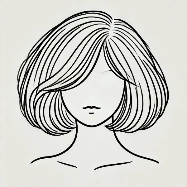 둥근얼굴형 : 레이어드 단발