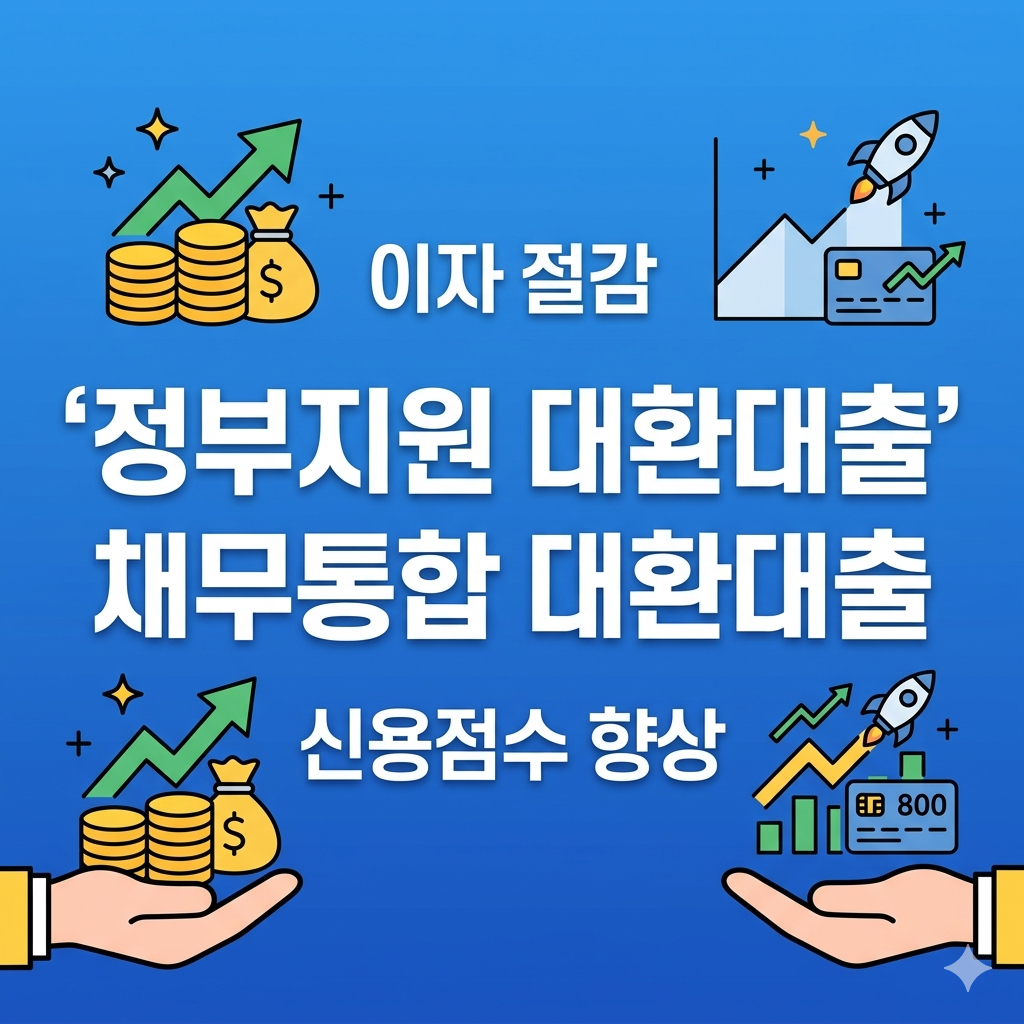 정부지원 저금리 대환대출 채무통합대환대출로 이자 절감하고 신용점수 올리는 방법
