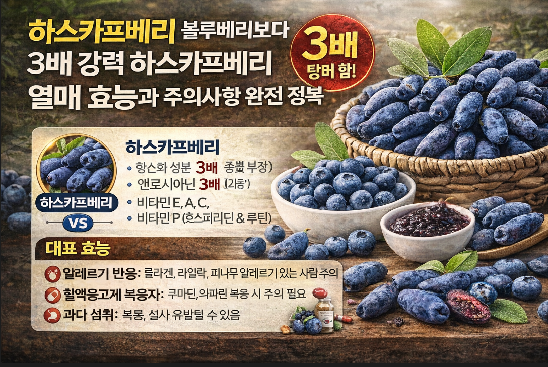 하스카페베리 효능 블루베리보다 3배 강력한 이유와 주의사항 총정리