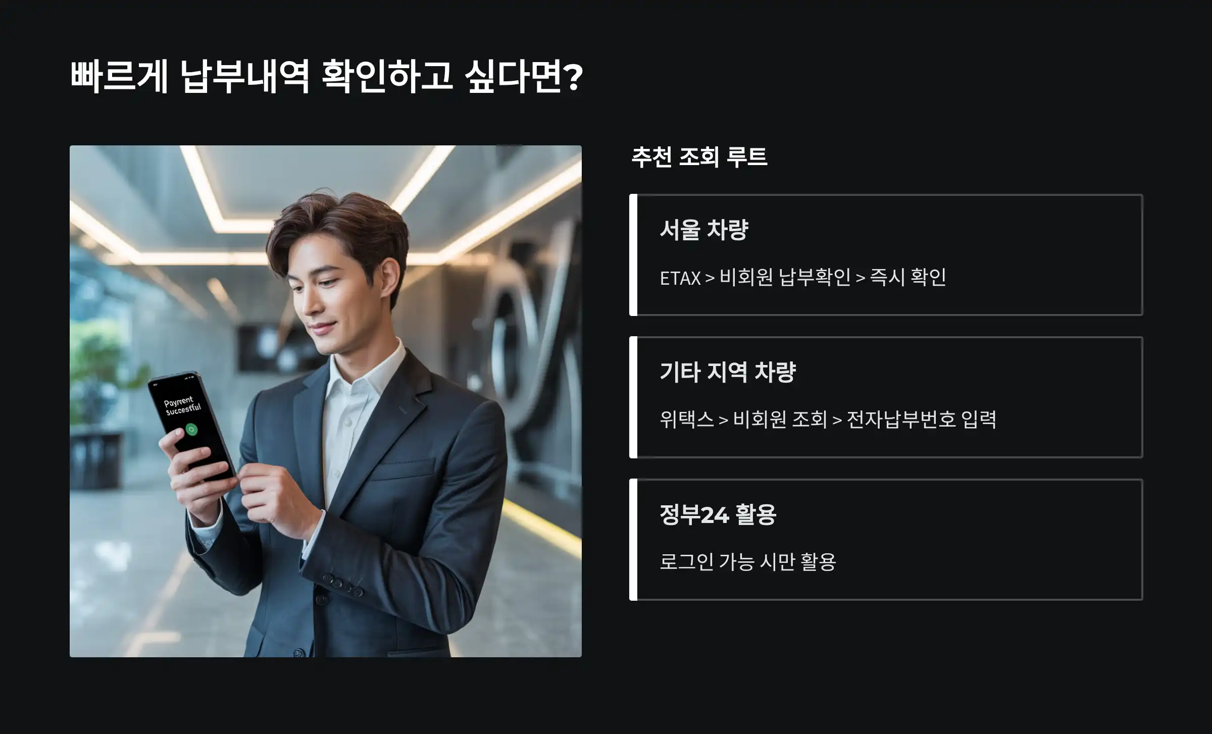 빠르게 납부내역 확인하고 싶다면?