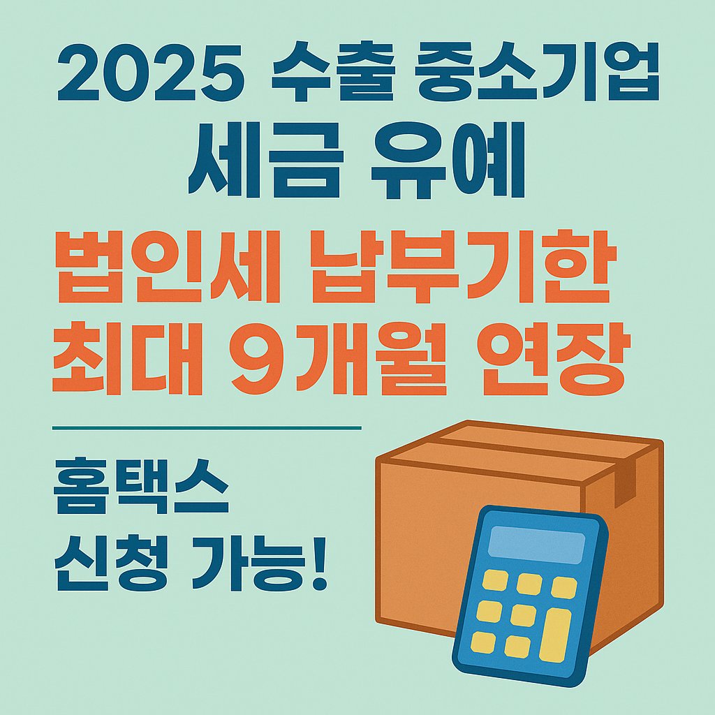 2025 수출 중소기업 세금 유예