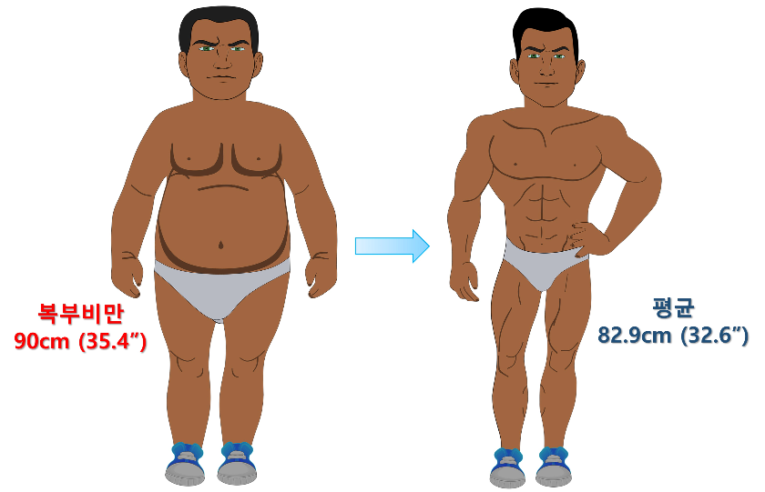 남성-평균-허리둘레와-복부비만-기준-이미지