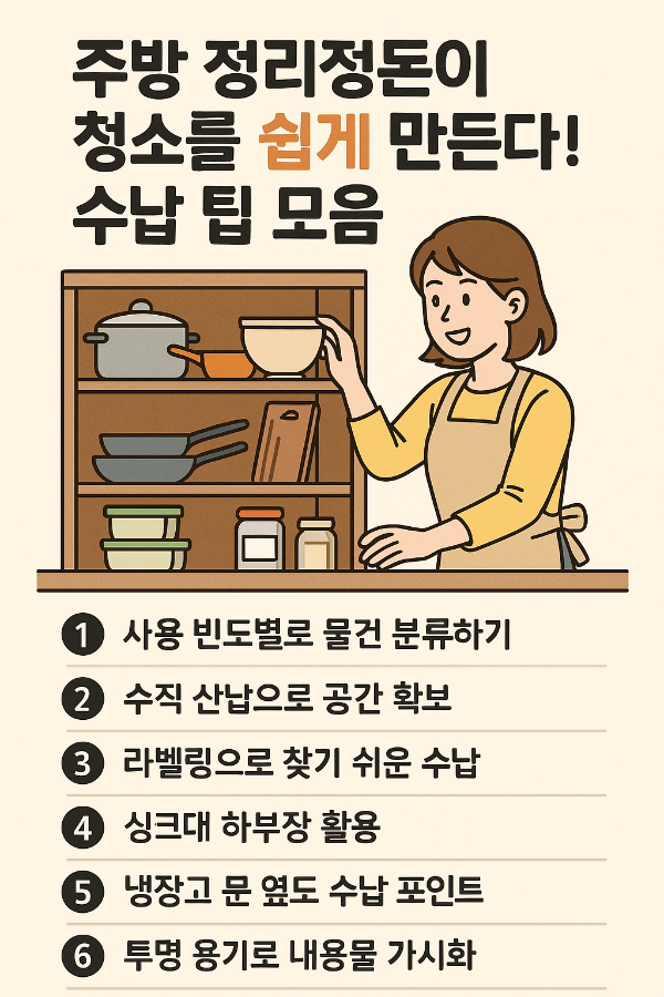주방 정리정돈 수납 팁 모음