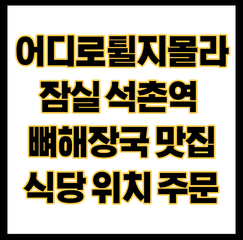 어디로튈지몰라 잠실 석촌역 뼈해장국 식당 위치 주문 24시간 송파 맛집 추천