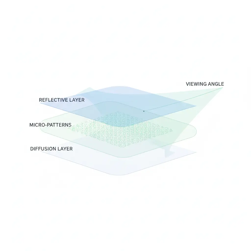 제로 라이트 소스 디스플레이 내부 반사 구조를 단순화한 광학 개념도