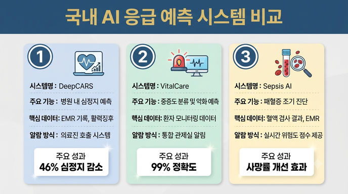 AI 응급예측 비교