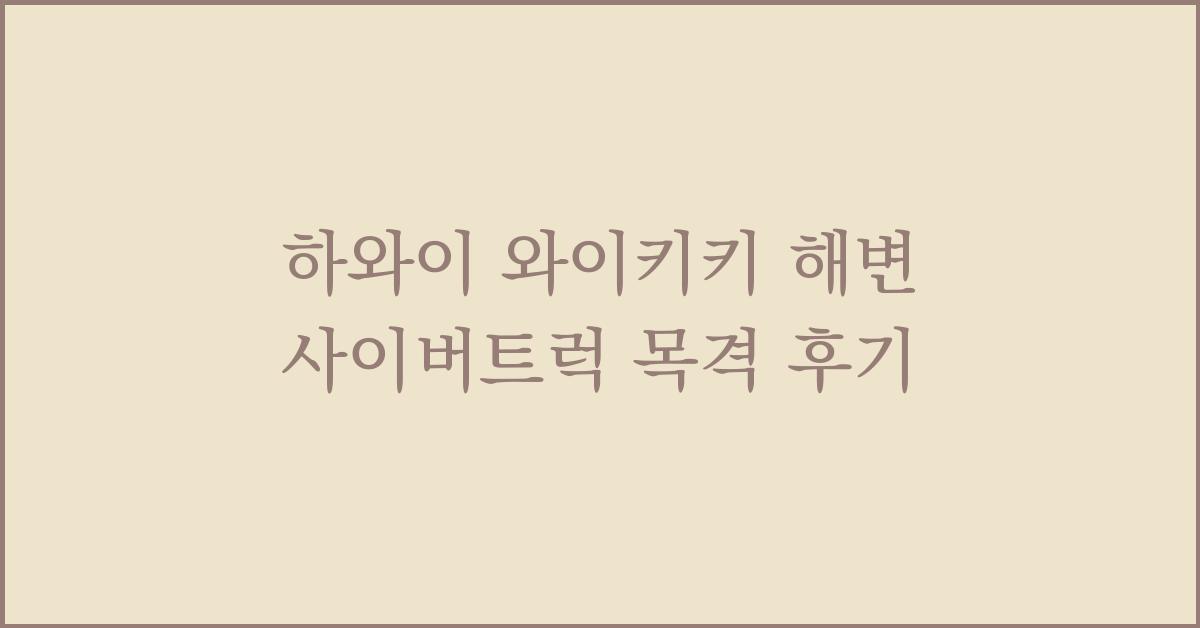 하와이 와이키키 해변 사이버트럭 목격 후기