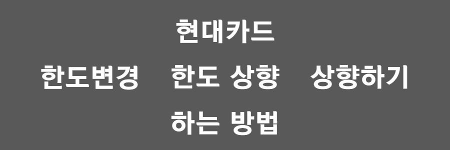 현대카드 한도 상향하기