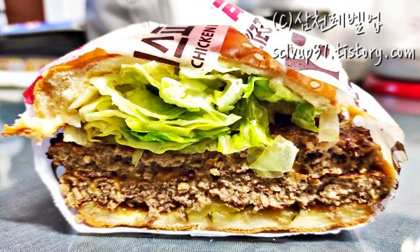 롯데리아 원조 빅불버거 단면