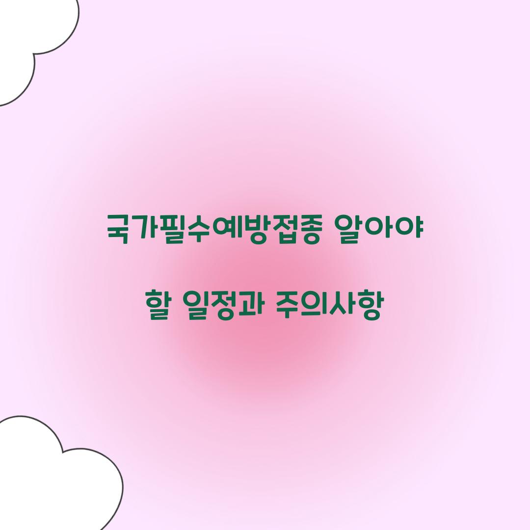 국가필수예방접종