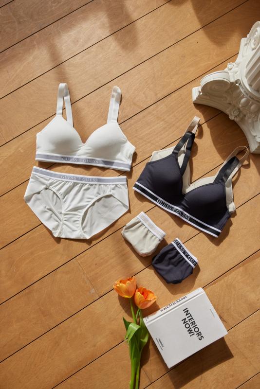 게스언더웨어 에어로쿨 로고 아웃밴드 노와이어 브라 팬티 세트 6 Colors