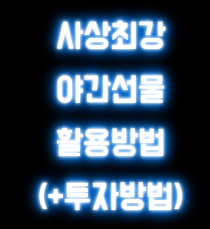 사상최강 야간선물 투자방법 및 활용방법